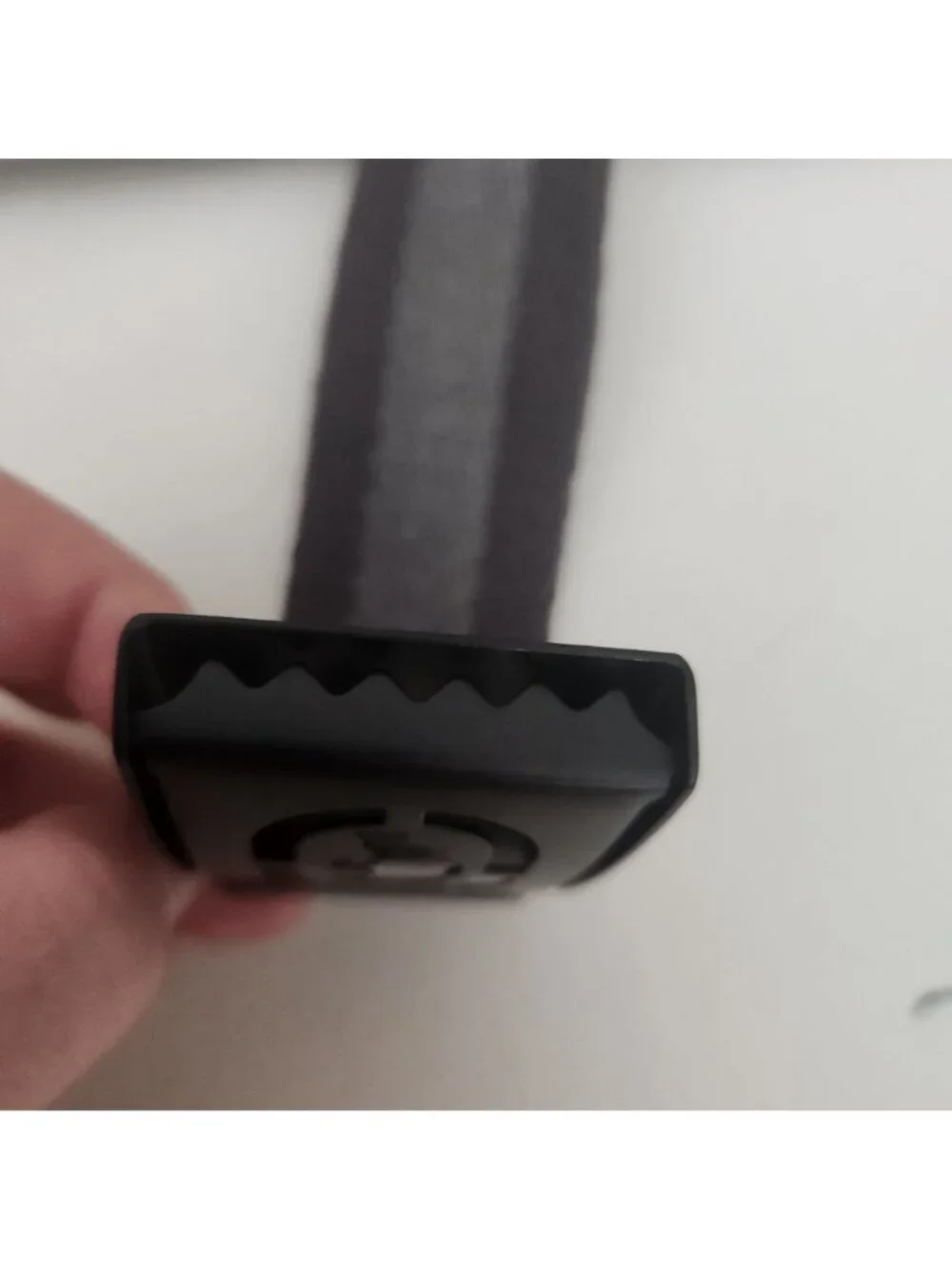 Gray & Black Belt With Rhino Buckle Durable Elastic Material 50 Inches Long